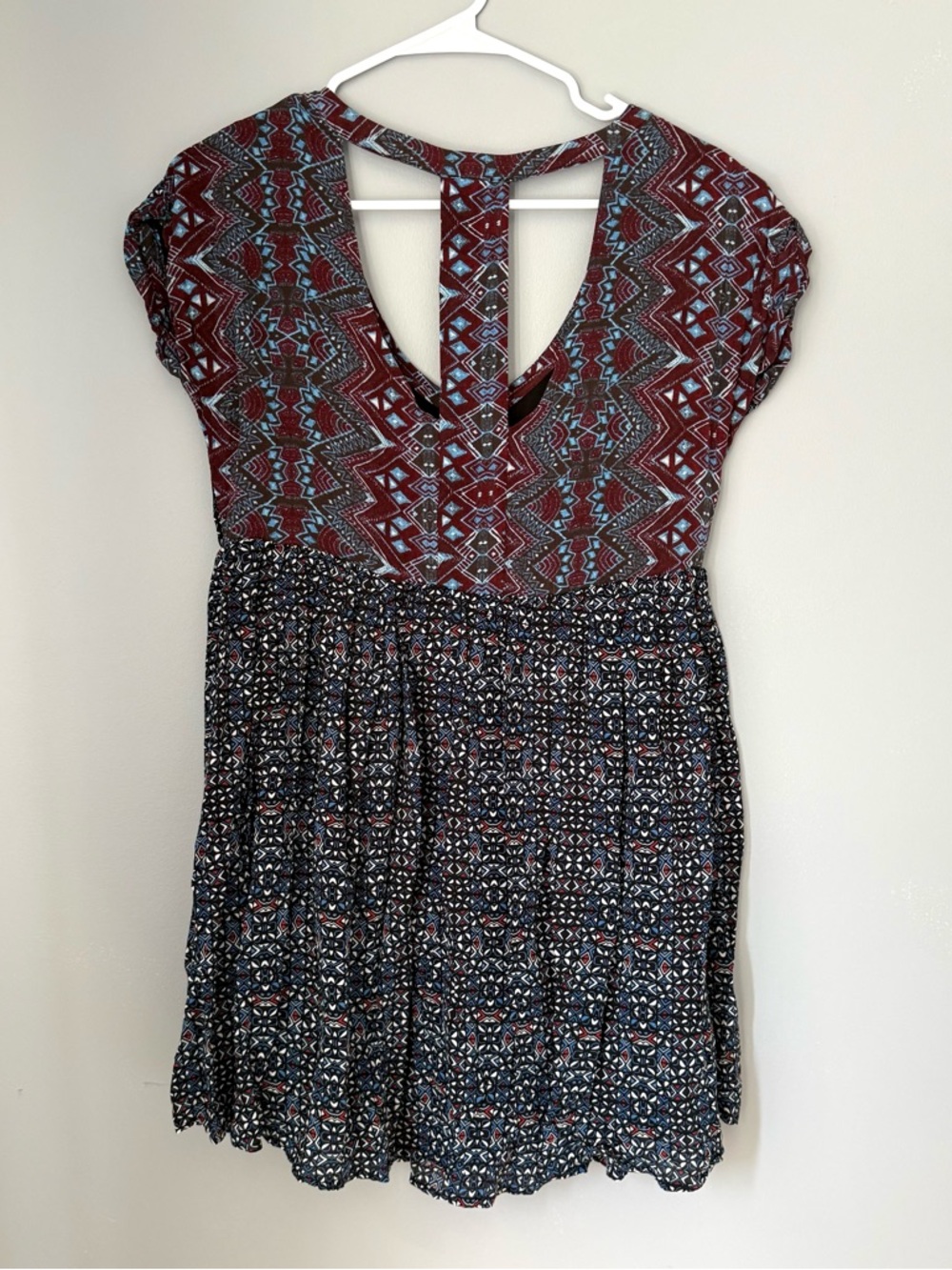 Free People Sundown Babydoll Mini Dress Oversized Lined T-Back - Picture 9 of 9
